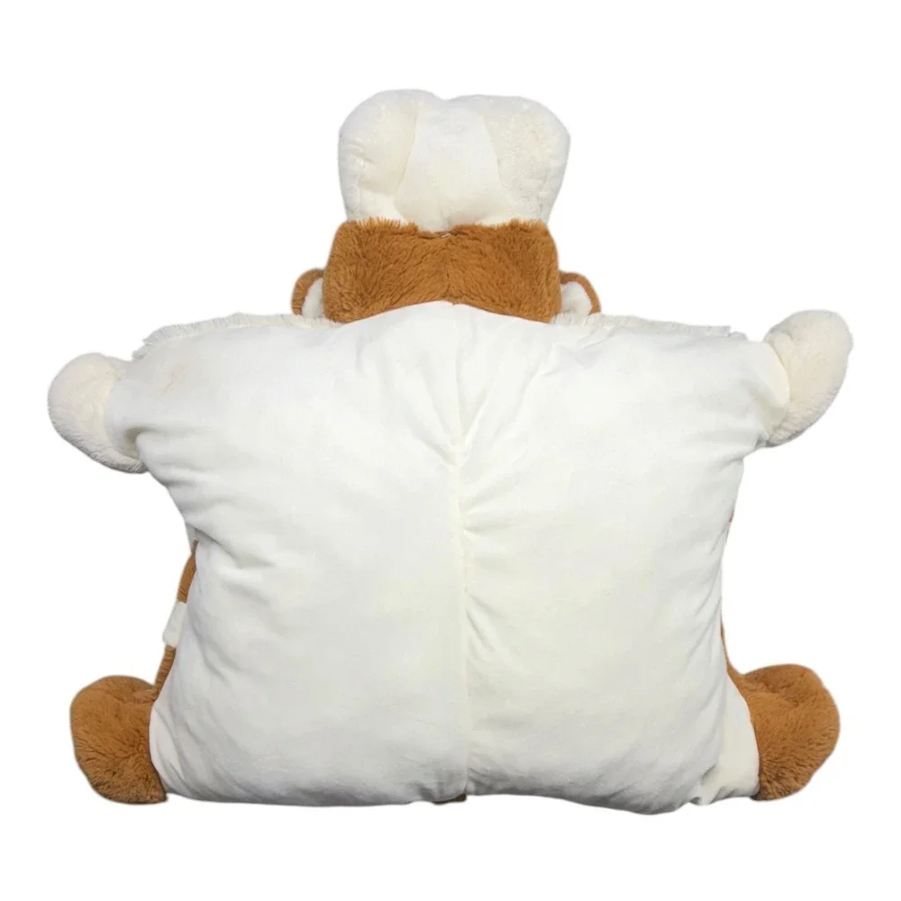 Pillow Chums by Kellytoy Bulldog Plush 2-in-1 Stuffed Animal Pillow Brown White